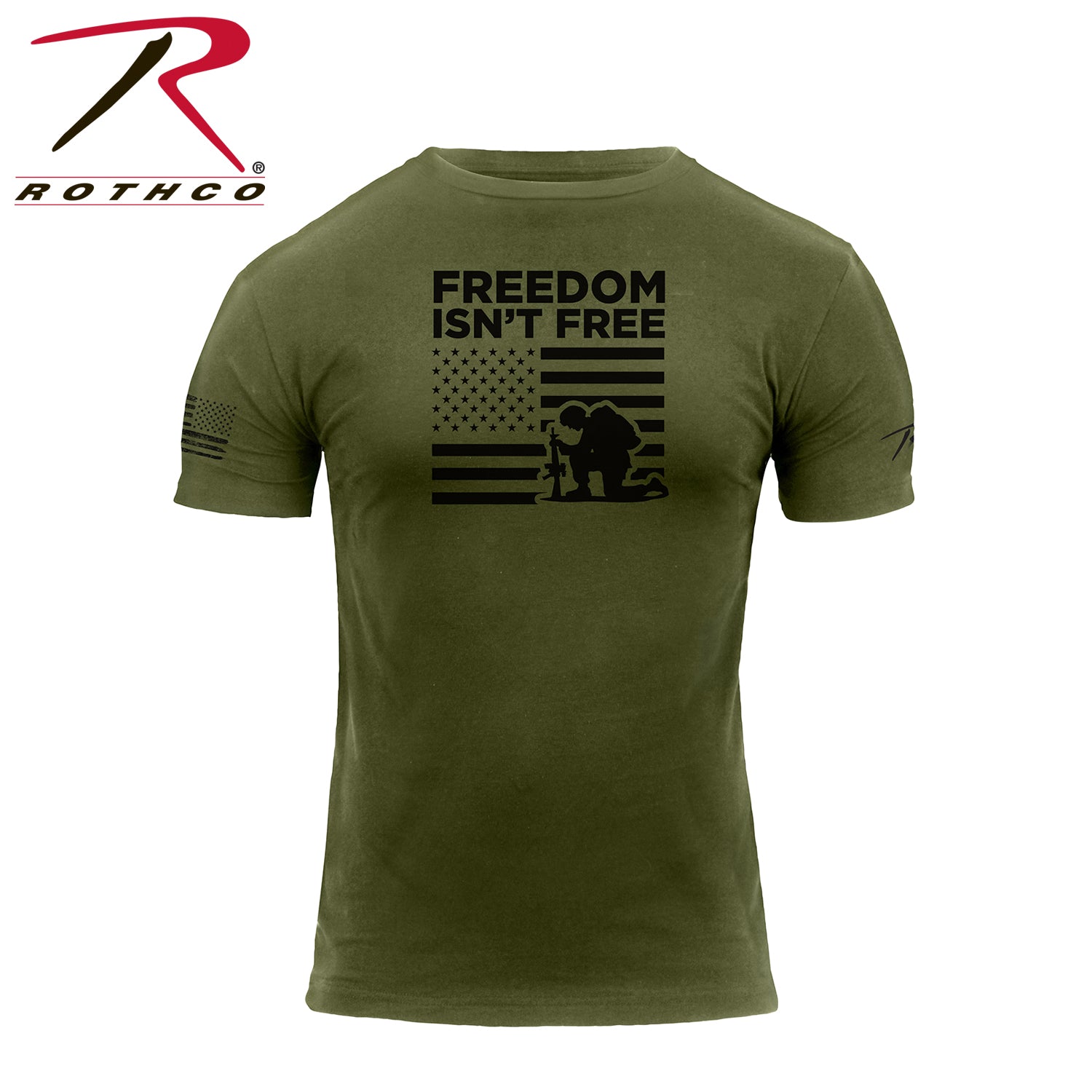 Rothco Freedom Isn't Free T-Shirt Olive Drab Size L