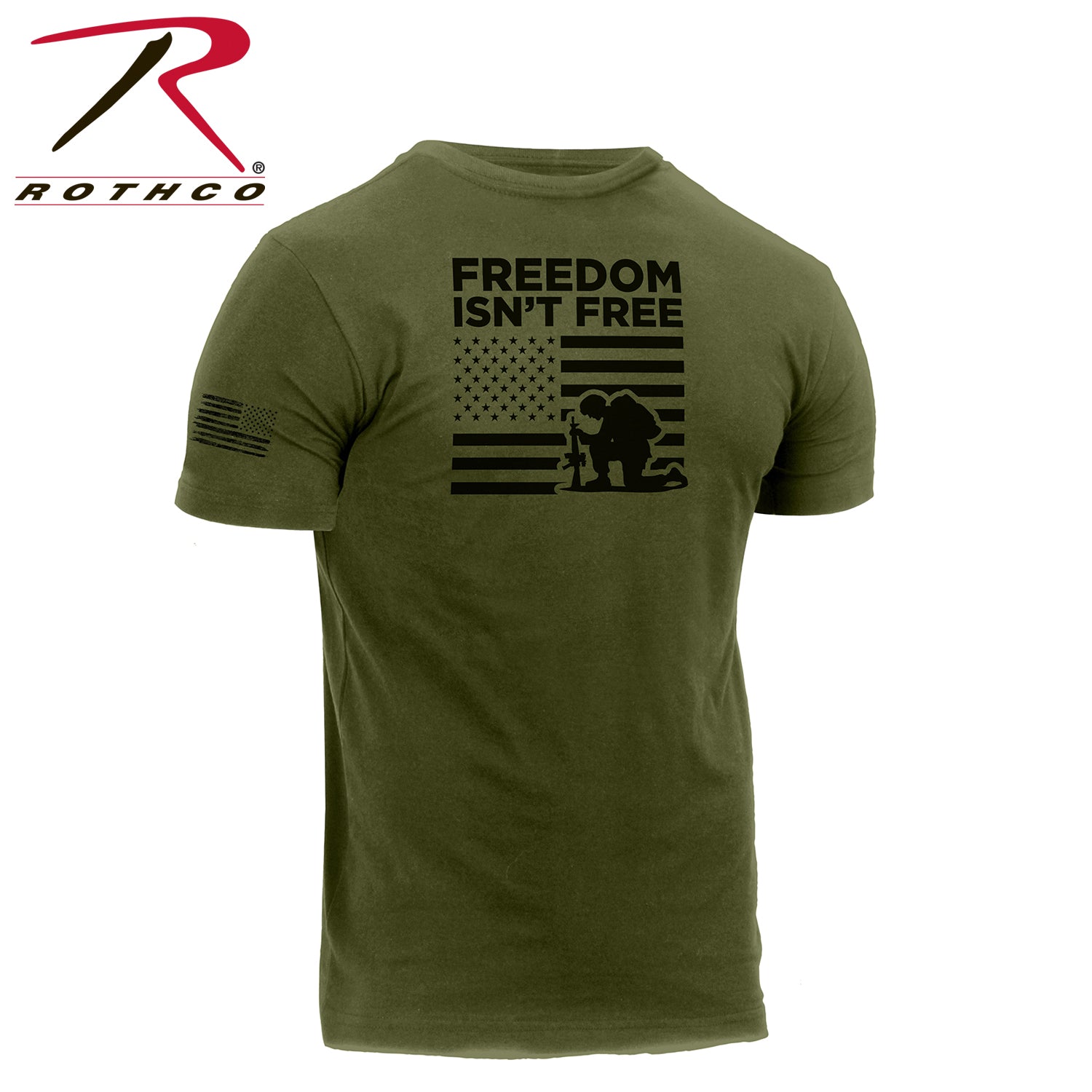 Rothco Freedom Isn't Free T-Shirt Olive Drab Size L
