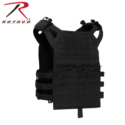 Rothco Laser Cut MOLLE Lightweight Armor Carrier Vest – Black, Size Regular (Part #1529)