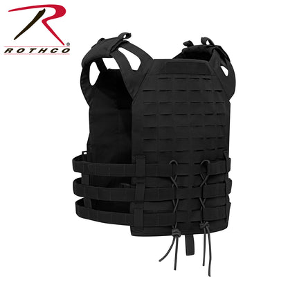 Rothco Laser Cut MOLLE Lightweight Armor Carrier Vest – Black, Size Regular (Part #1529)