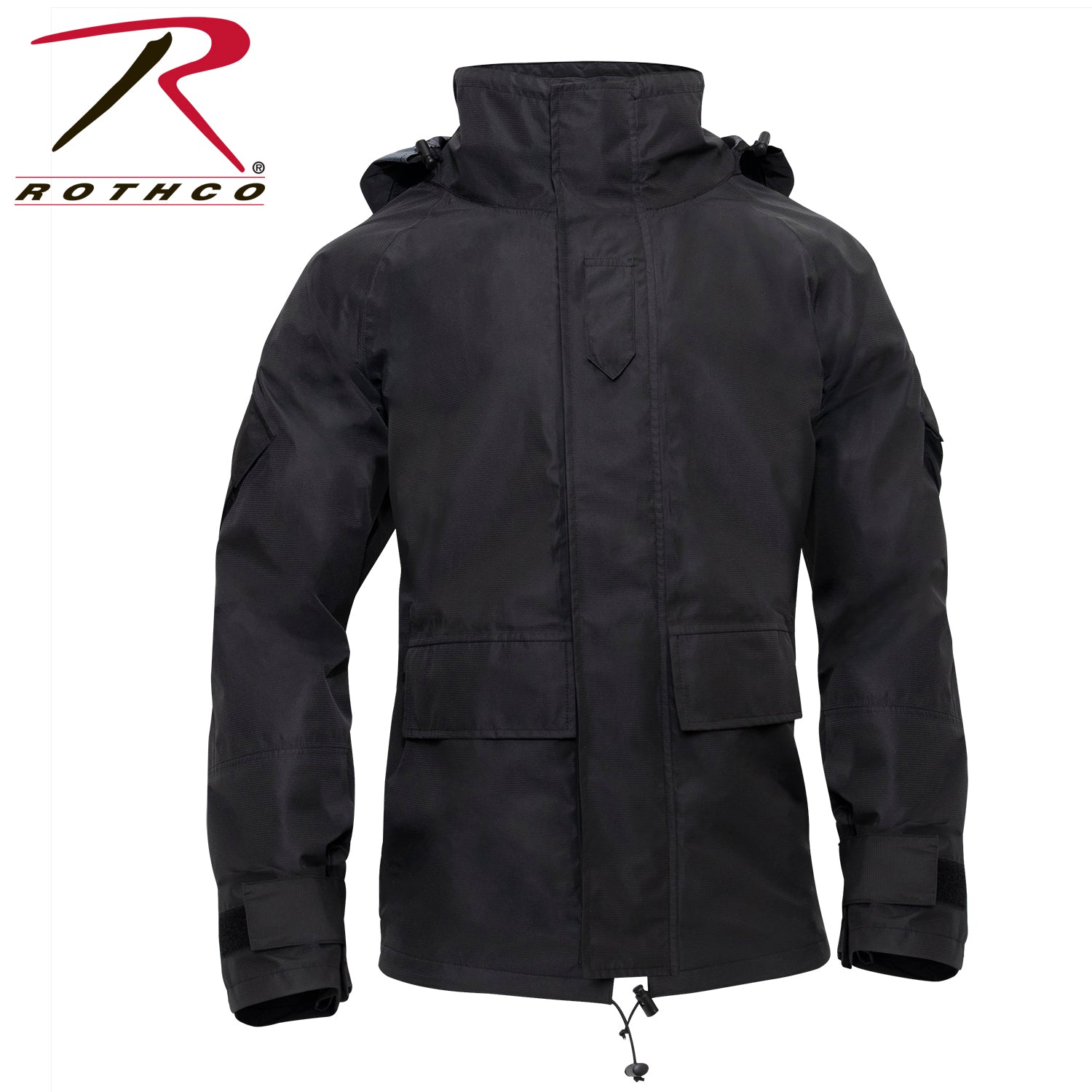 Rothco Hard Shell Waterproof Jacket in Black, Size 2XL