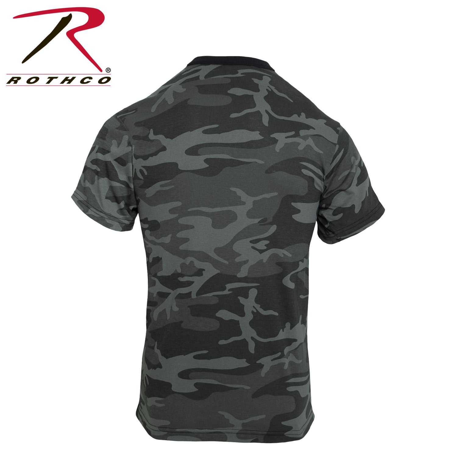 Rothco Black Camo T-Shirt Size Medium - Durable Military-Inspired Camouflage Shirt