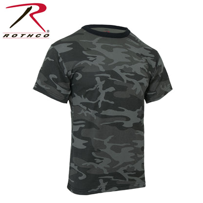 Rothco Black Camo T-Shirt Size Small – Durable Military-Style Camouflage Shirt for Outdoor & Active Use