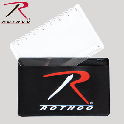 Rothco Survival Magnifying Card and Ruler - Compact Portable Magnifier with Measurement System