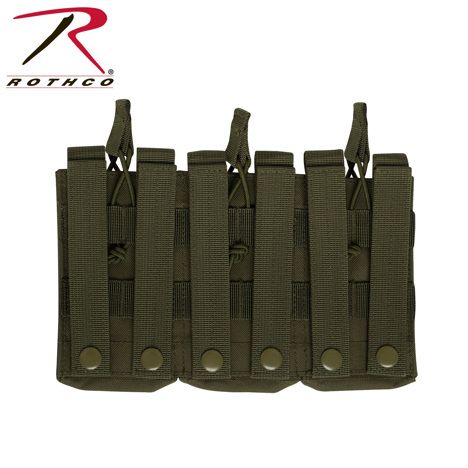 Rothco MOLLE Triple Mag Pouch Olive Drab – Durable Open-Top Rifle Magazine Carrier
