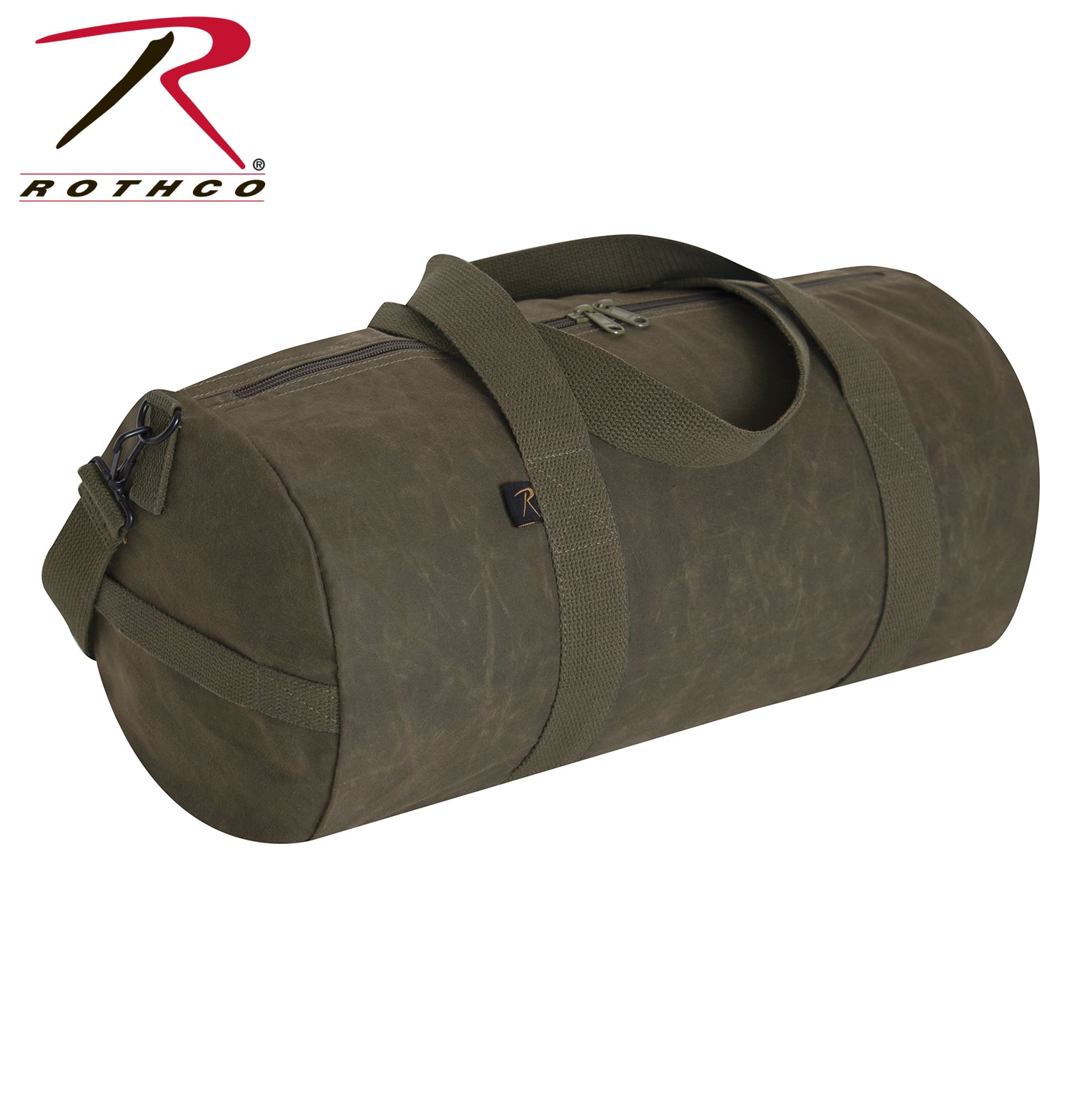 Rothco Waxed Canvas Shoulder Duffle Bag - 19 Inch Olive Drab