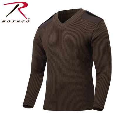 Rothco G.I. Style Acrylic V-Neck Sweater Brown Size 2XL