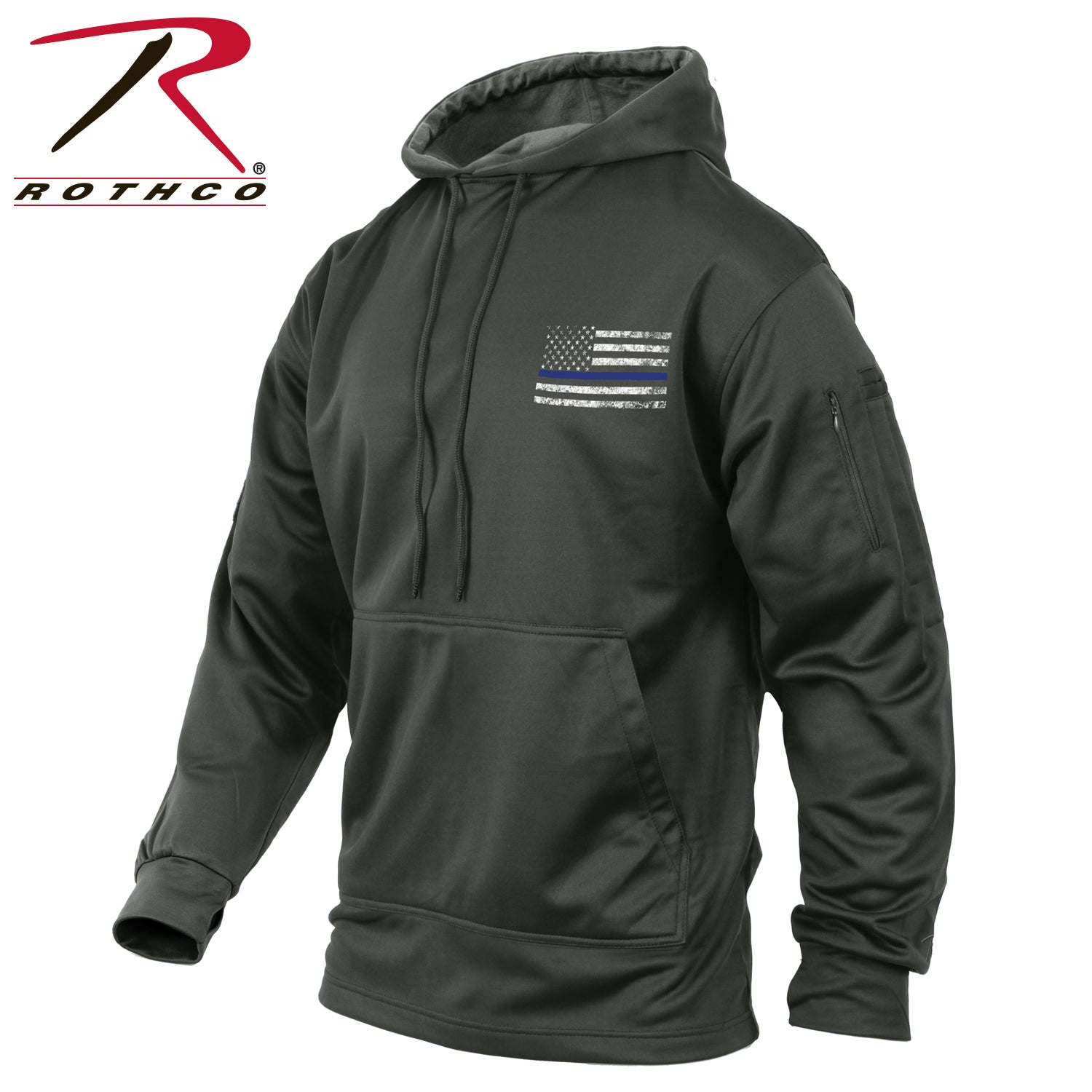 Rothco Concealed Carry Thin Blue Line Hoodie Gunmetal Grey Size 4XL