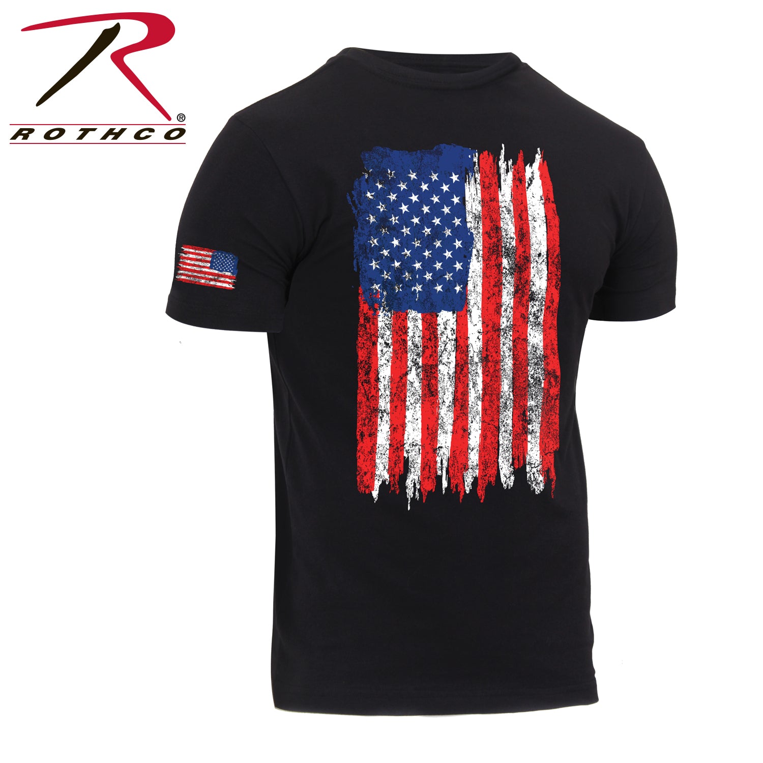 Rothco Distressed US Flag Athletic Fit T-Shirt – Red, White & Blue, Size 4XL