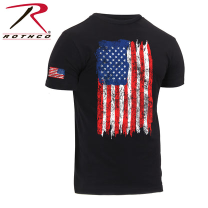 Rothco Distressed US Flag Athletic Fit T-Shirt – Red, White & Blue, Size 4XL