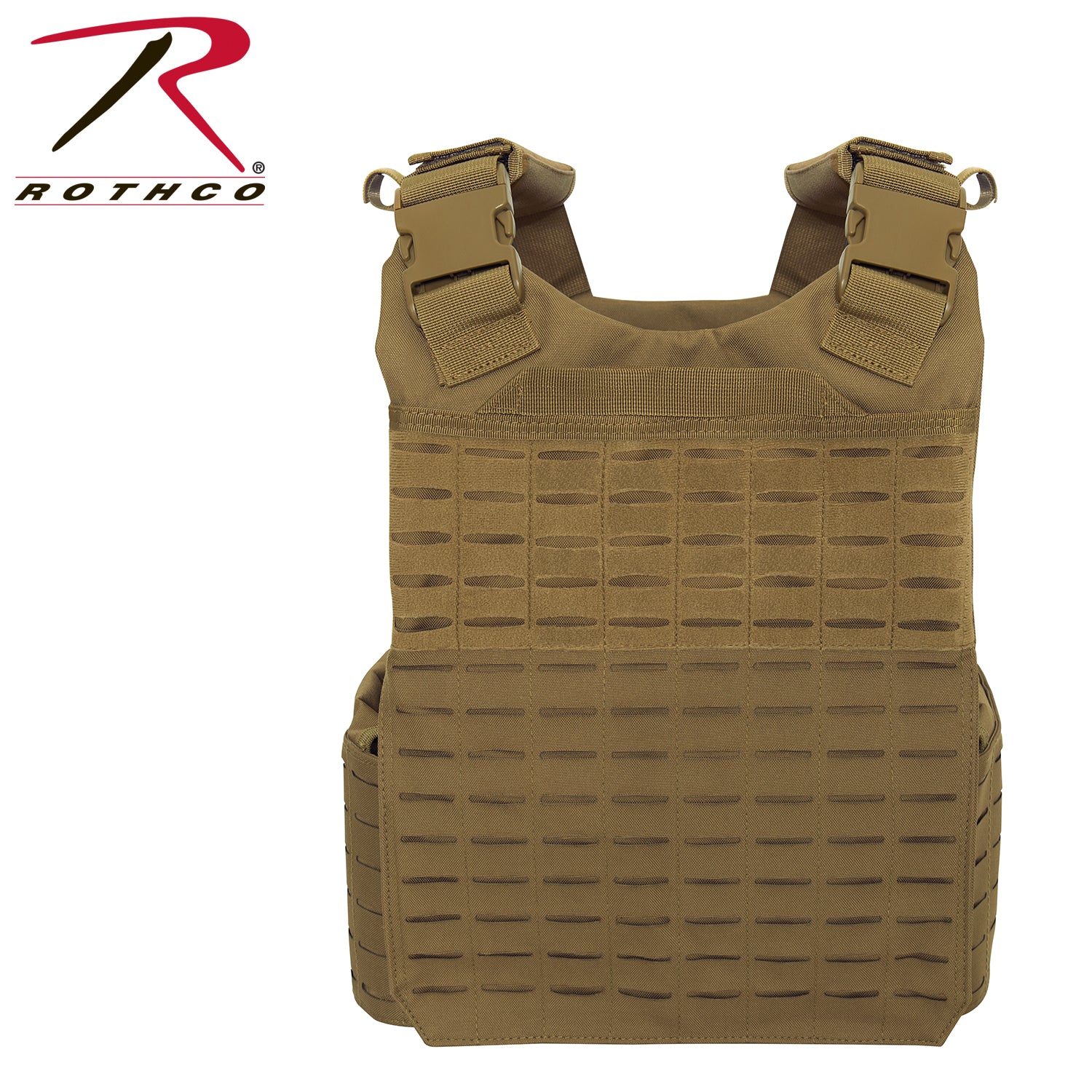 Rothco Laser Cut MOLLE Plate Carrier Vest 2XL / 3XL in Coyote Brown