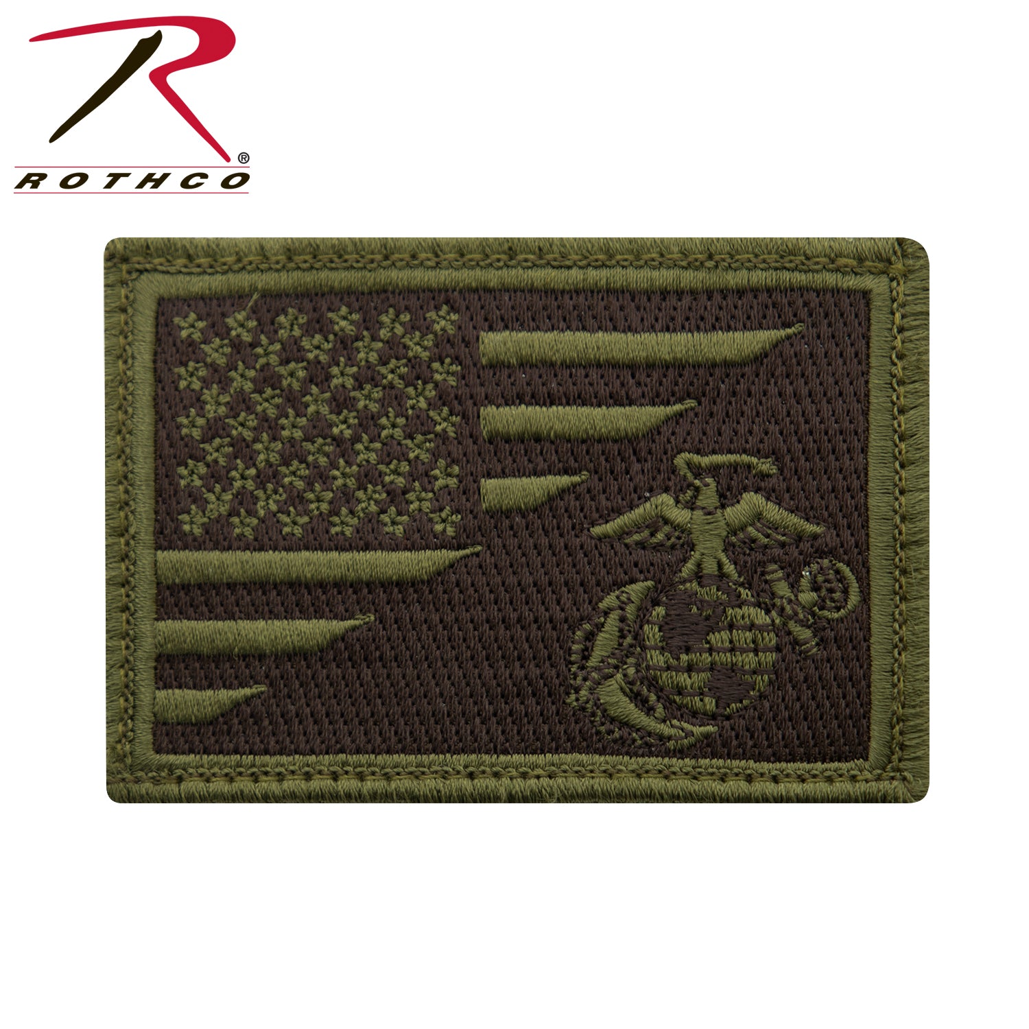 Rothco US Flag / USMC Eagle, Globe and Anchor Morale Patch - Olive Drab