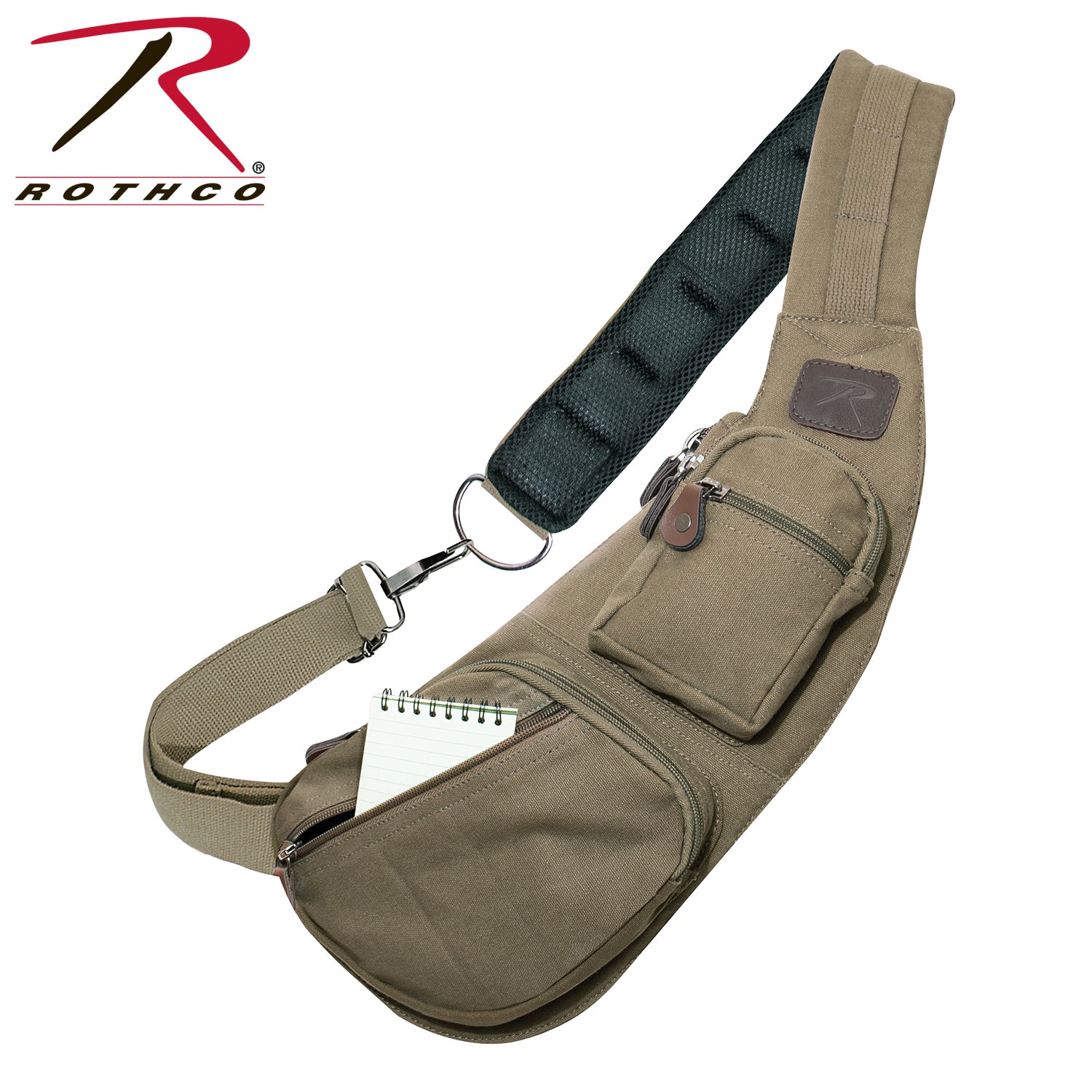 Rothco Vintage Canvas Crossbody Sling Bag in Olive Drab – Compact & Durable Travel Companion