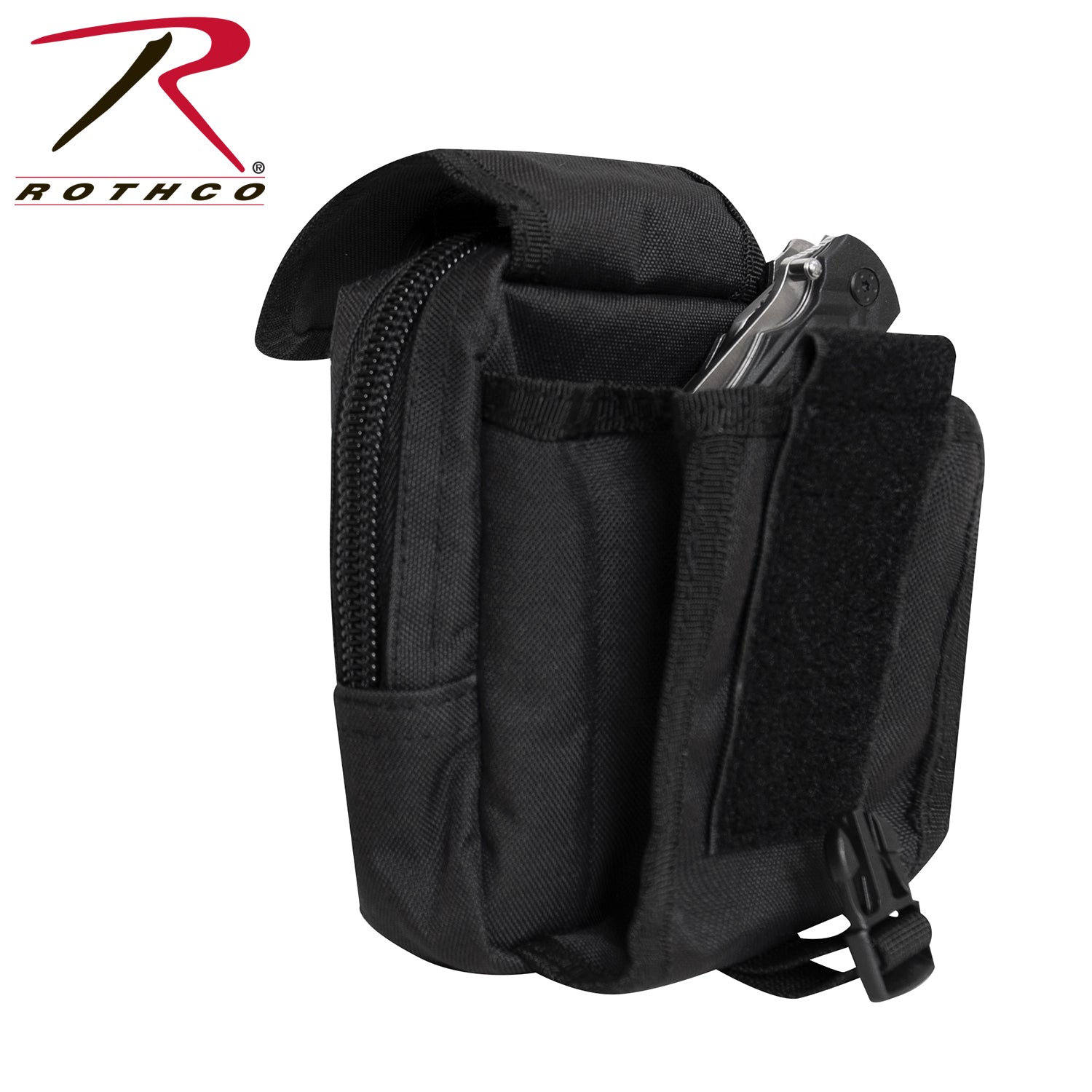 Rothco MOLLE Compatible EDC Accessory Pouch Black - Compact Tactical Gear Organizer