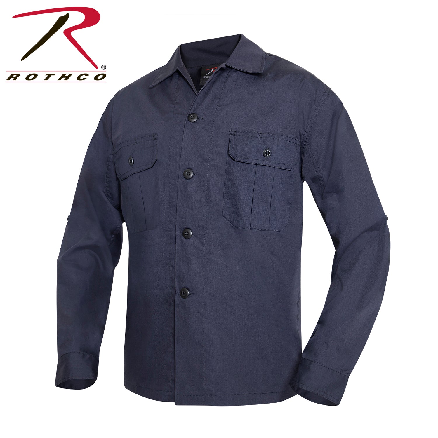 Rothco Lightweight Tactical Button-Up Shirt in Midnight Navy Blue, Size Large