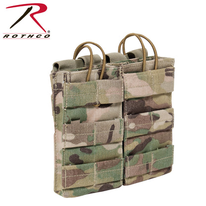 Rothco MOLLE Open Top Double Mag Pouch MultiCam - Tactical Magazine Holder for M-16 and AK-47 Mags