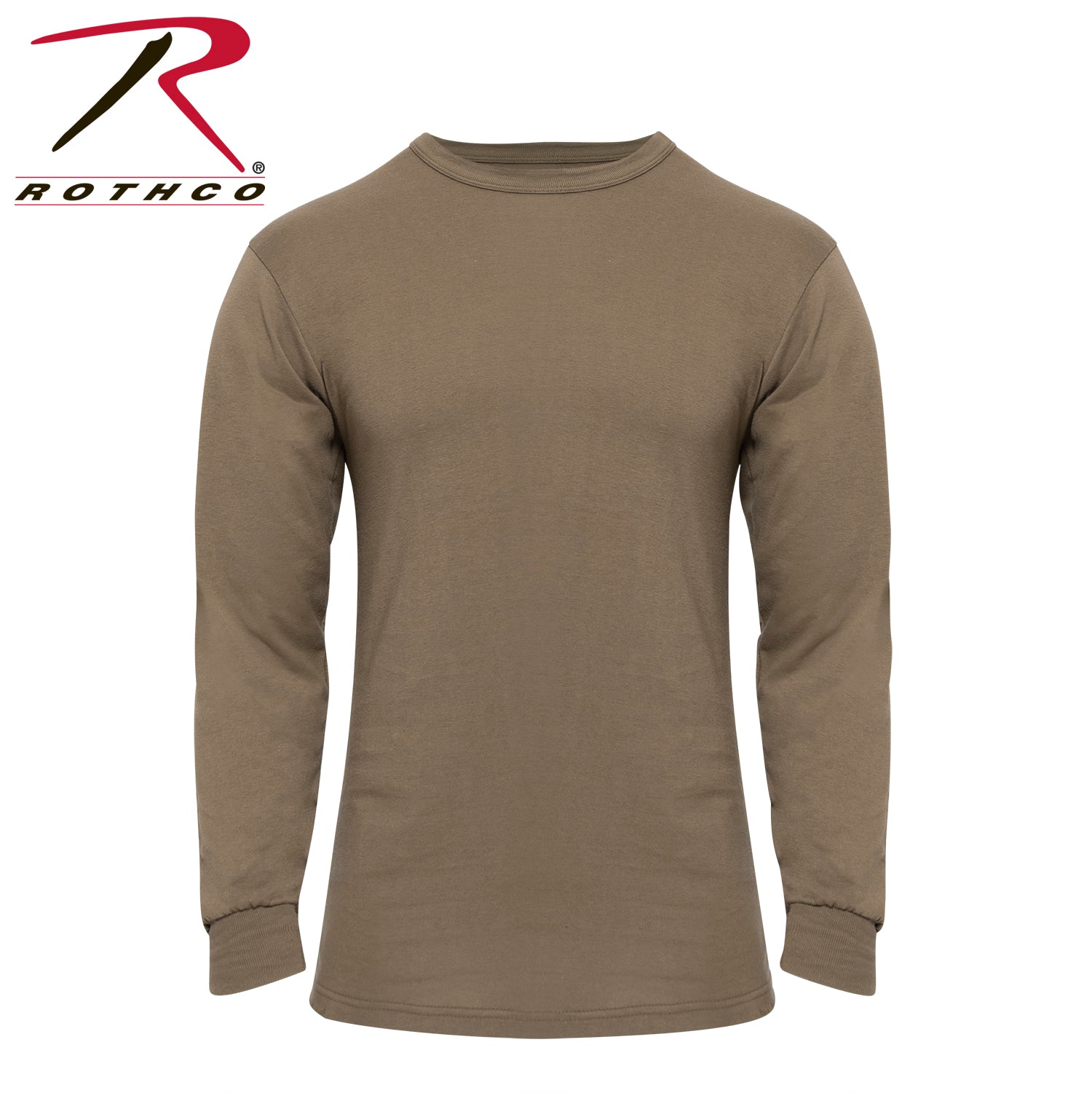 Rothco Long Sleeve Solid T-Shirt in Brown, Size Small – Comfortable and Durable Workwear