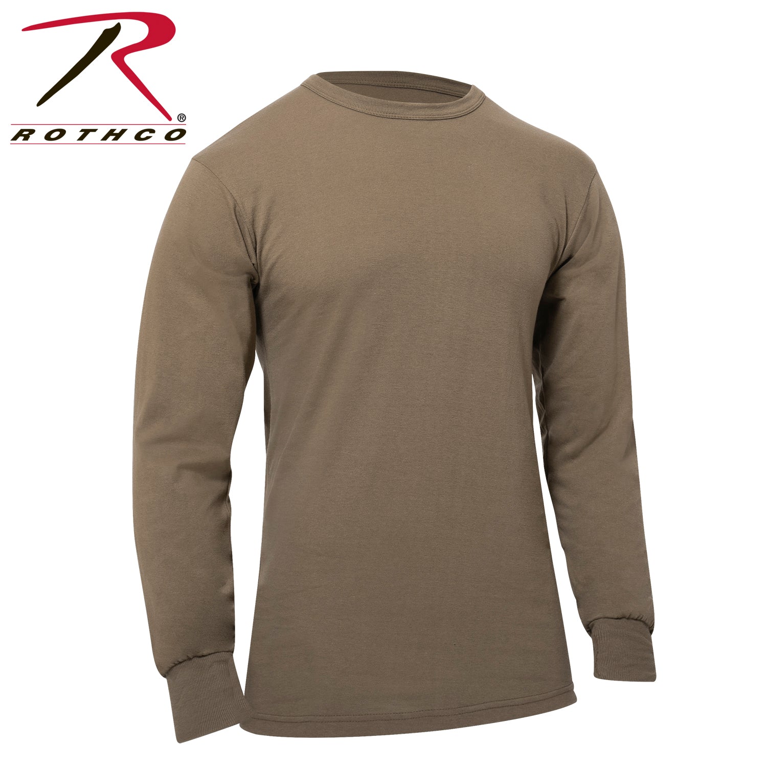 Rothco Long Sleeve Solid T-Shirt in Brown, Size Small – Comfortable and Durable Workwear