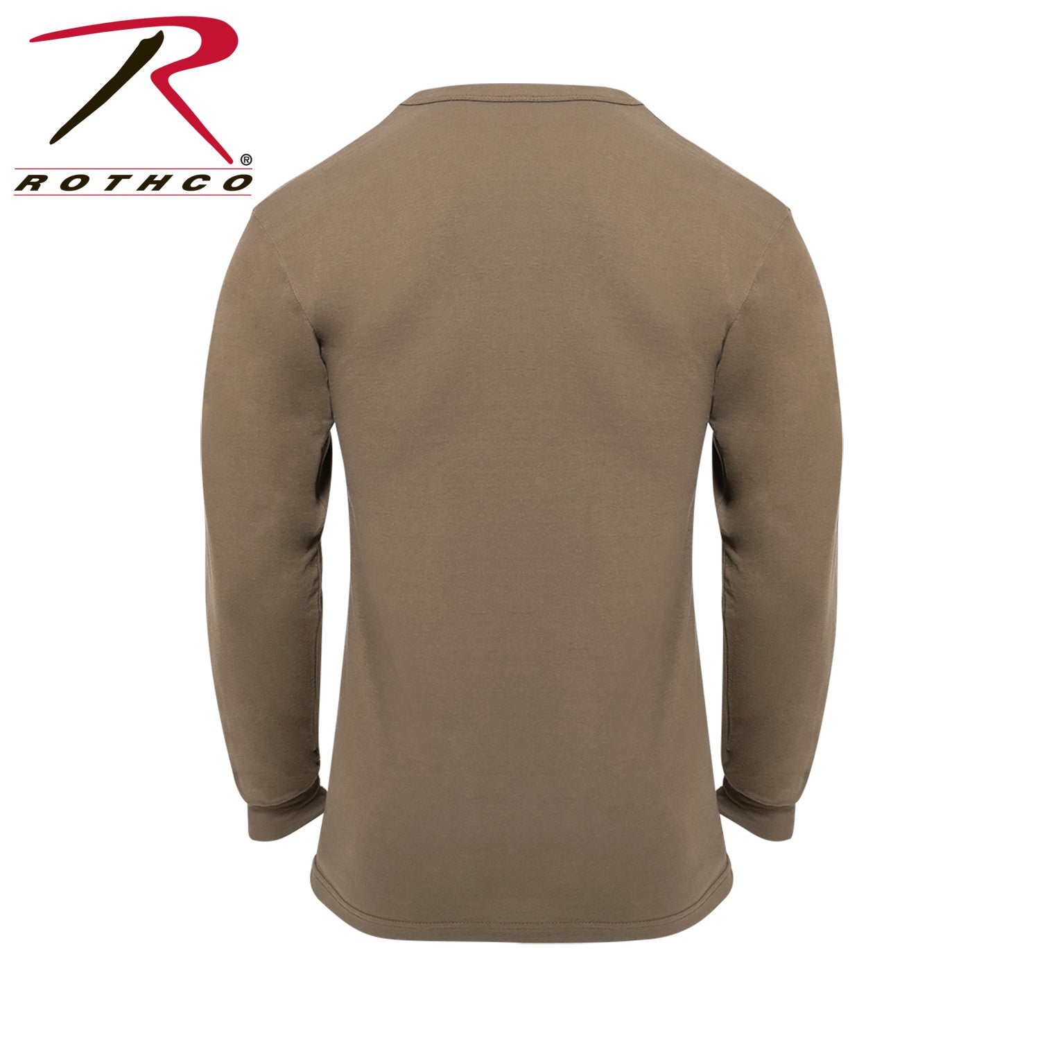 Rothco Long Sleeve Solid T-Shirt in Brown, Size Large - Comfortable and Durable Military-Style Shirt