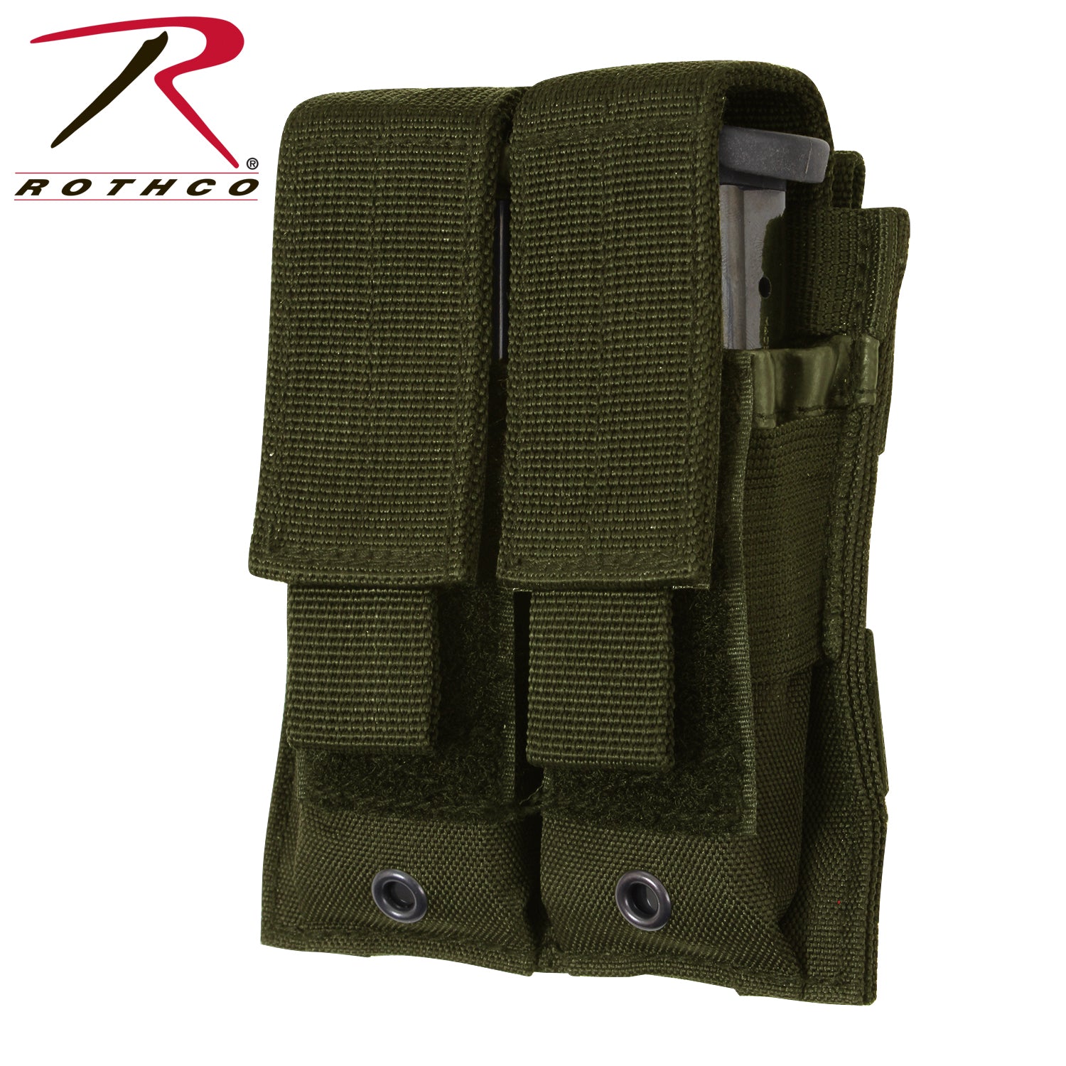 Rothco MOLLE Double Pistol Mag Pouch Olive Drab – Secure Magazine Storage for Tactical Gear