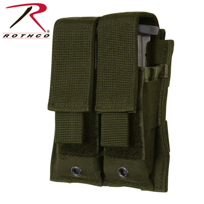 Rothco MOLLE Double Pistol Mag Pouch Olive Drab – Secure Magazine Storage for Tactical Gear