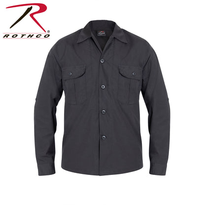 Rothco Lightweight Tactical Button-Up Shirt in Black, Size Small