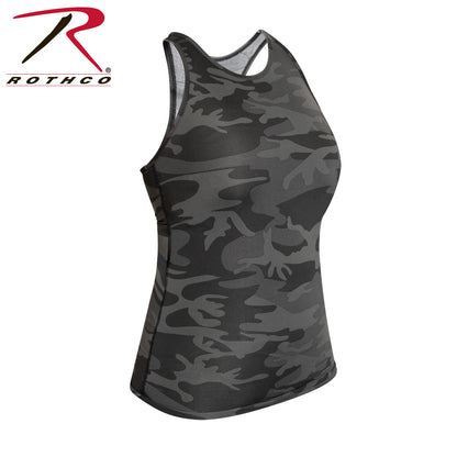 Rothco Women's Camo Workout Performance Tank Top in Black Camo – Size XL