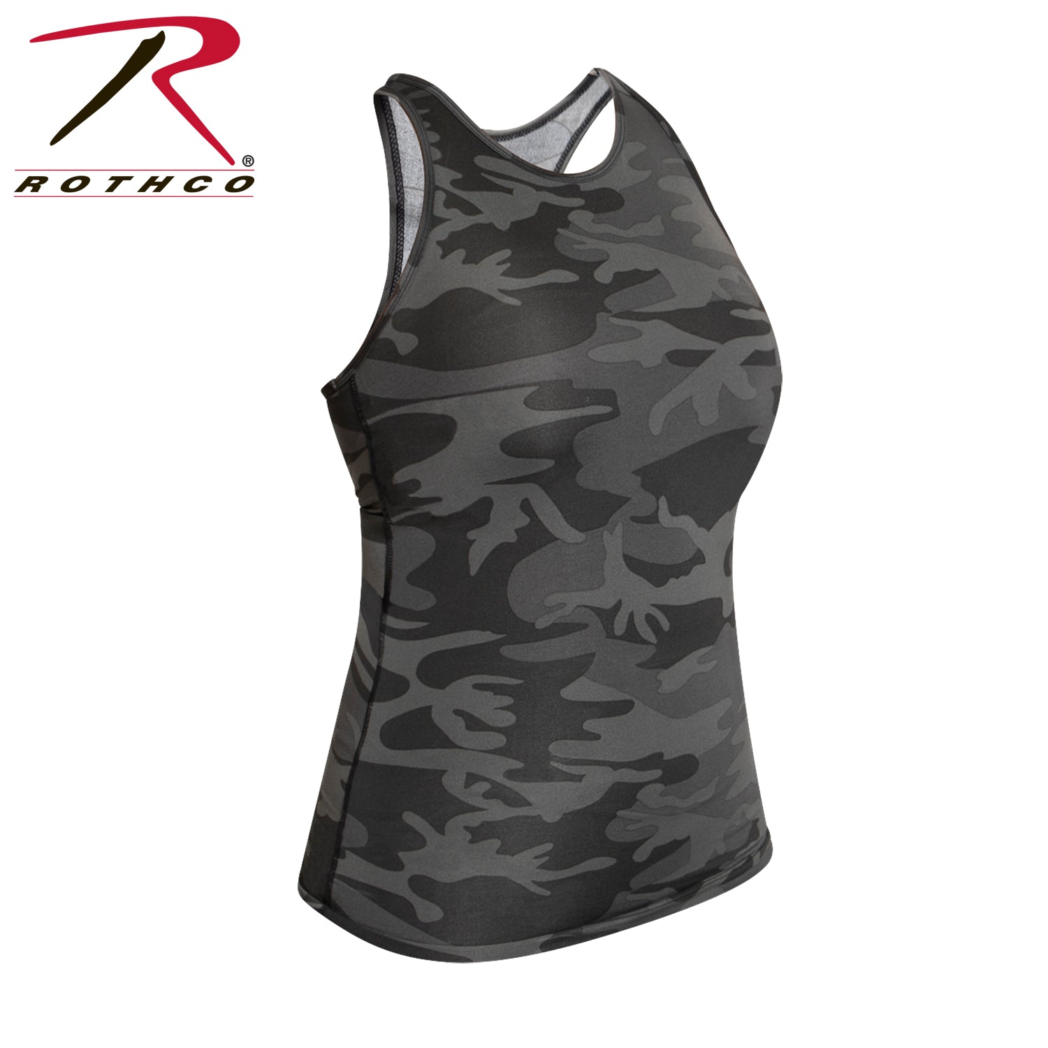 Rothco Women’s Camo Workout Performance Tank Top in Black Camo, Size Small