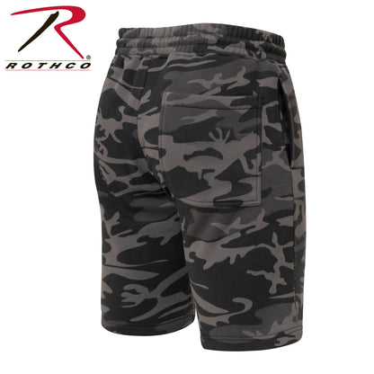 Rothco Camo and Solid Color Sweatshorts in Black Camo, Size Small