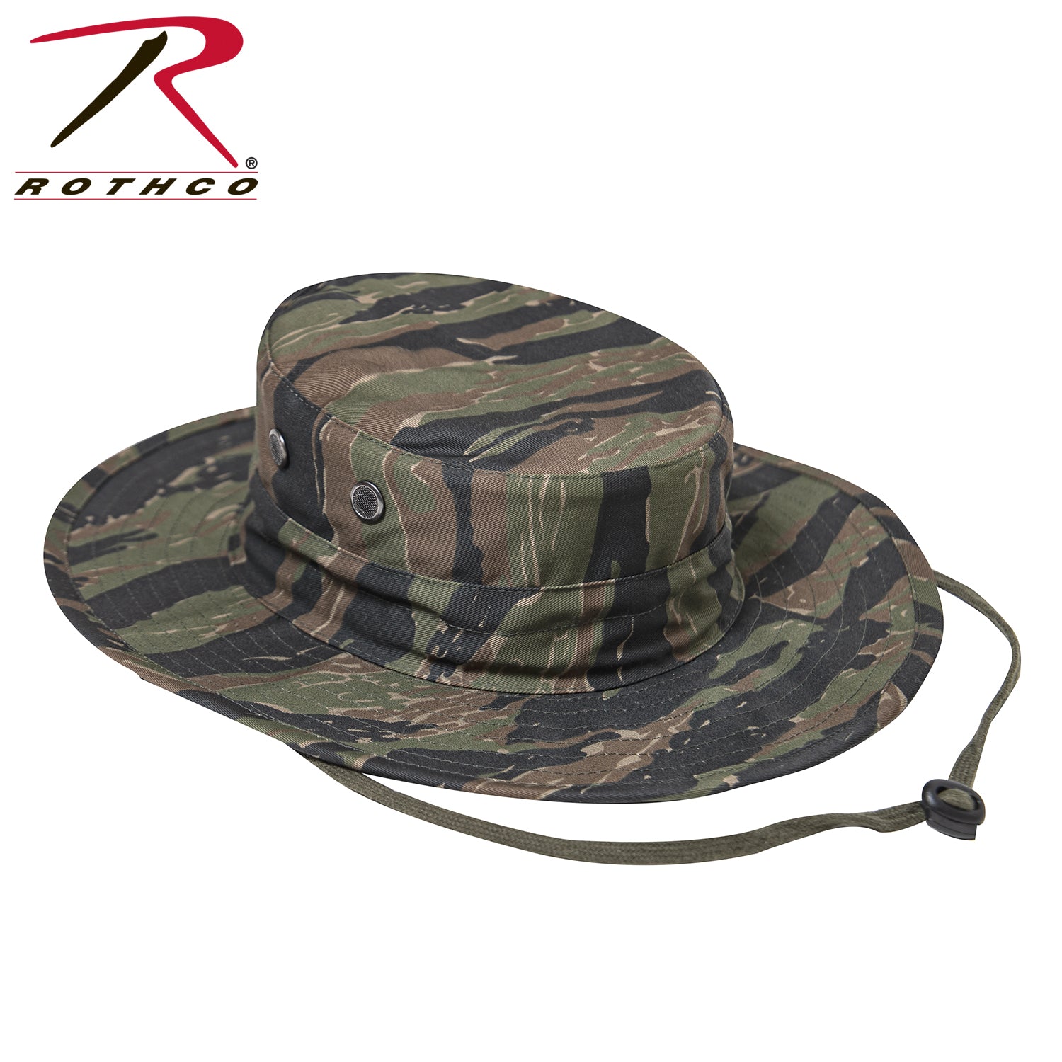 Rothco Adjustable Boonie Hat with Tiger Stripe Camo – 360-Degree Sun Protection and Comfort