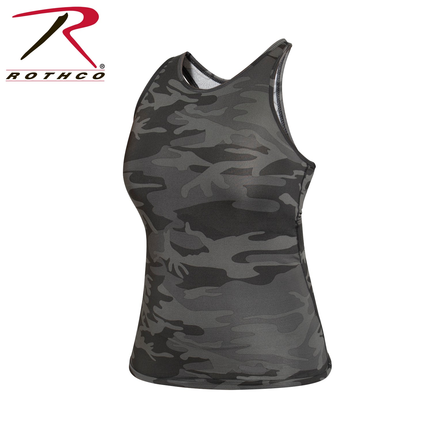 Rothco Women's Camo Workout Performance Tank Top Size Large in Black Camo