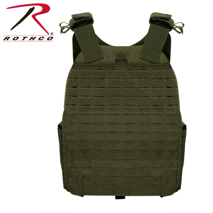 Rothco Laser Cut MOLLE Plate Carrier Vest Olive Drab Size Regular – Tactical Body Armor with MOLLE Webbing and Adjustable Cummerbund