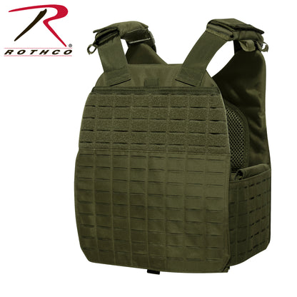 Rothco Laser Cut MOLLE Plate Carrier Vest Olive Drab Size Regular – Tactical Body Armor with MOLLE Webbing and Adjustable Cummerbund