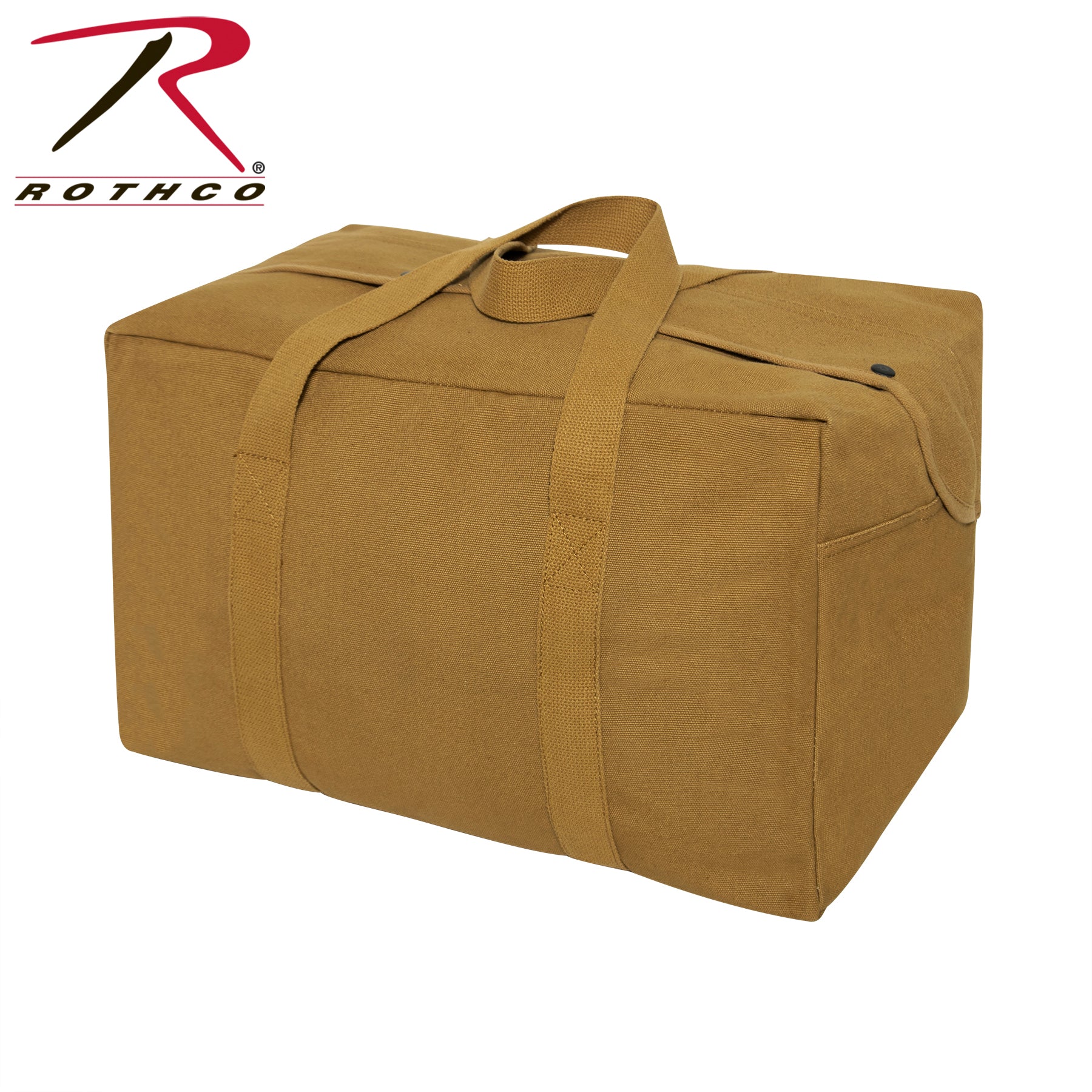 Rothco Canvas Small Parachute Cargo Bag Coyote Brown – Durable 19in x 12in x 11in Outdoor Storage