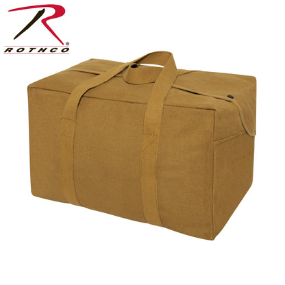 Rothco Canvas Small Parachute Cargo Bag Coyote Brown – Durable 19in x 12in x 11in Outdoor Storage