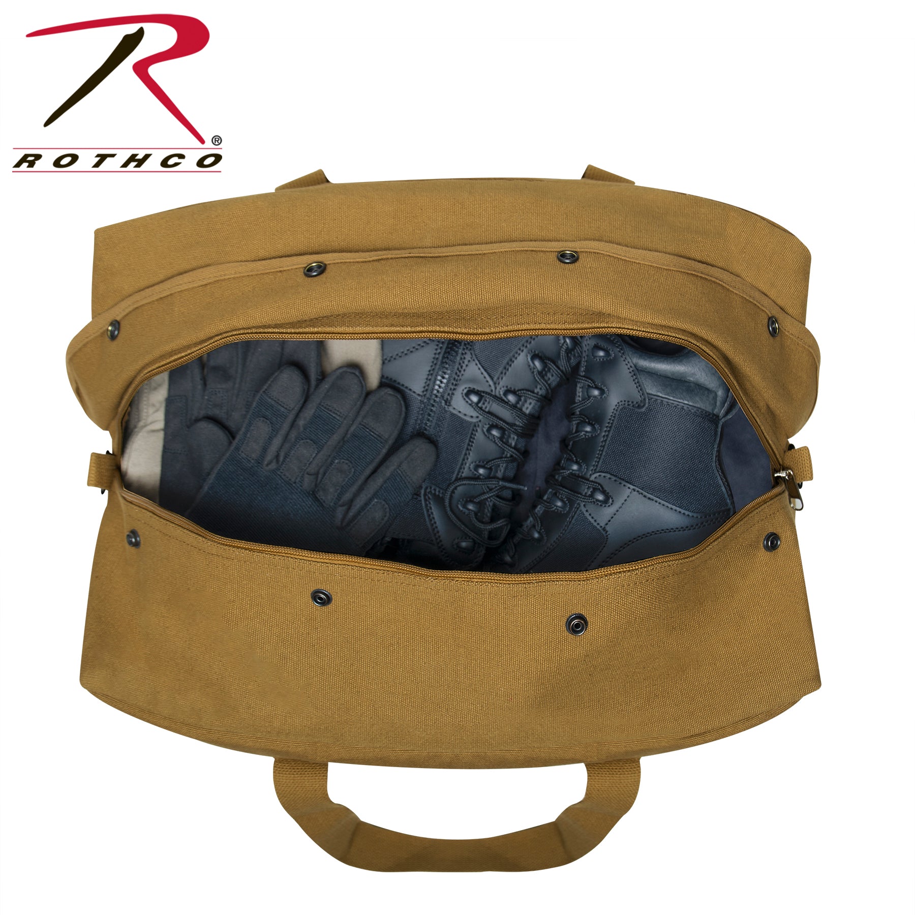 Rothco Canvas Small Parachute Cargo Bag Coyote Brown – Durable 19in x 12in x 11in Outdoor Storage