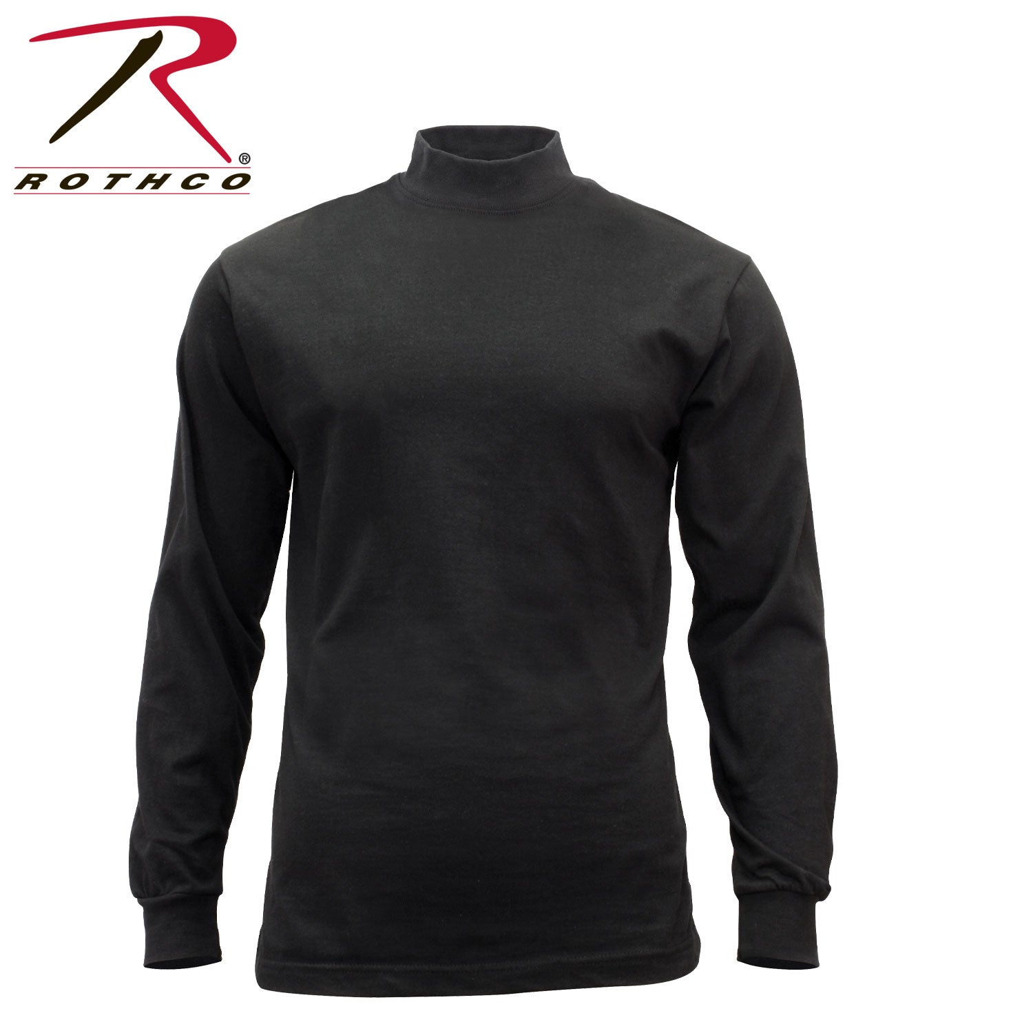 Rothco Black Mock Turtleneck Shirt Size 5XL – Comfortable Base Layer for Law Enforcement and Security