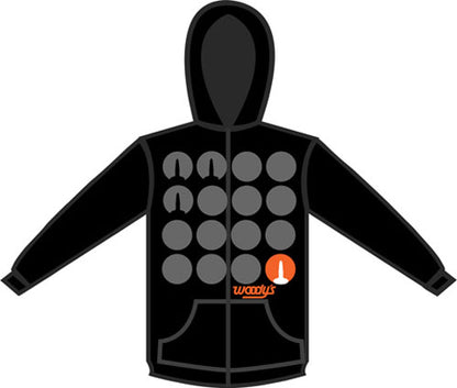 Woodys Stand Out Men's Zip Up Hoodie in Black - Medium