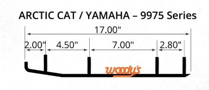 Woody's ACE 4-Inch Carbide Snowmobile Runners, AA4-9975