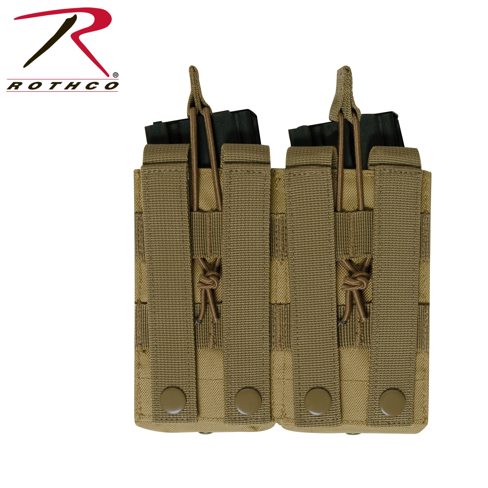 Rothco MOLLE Open Top Double Mag Pouch in Coyote Brown - Part 31004