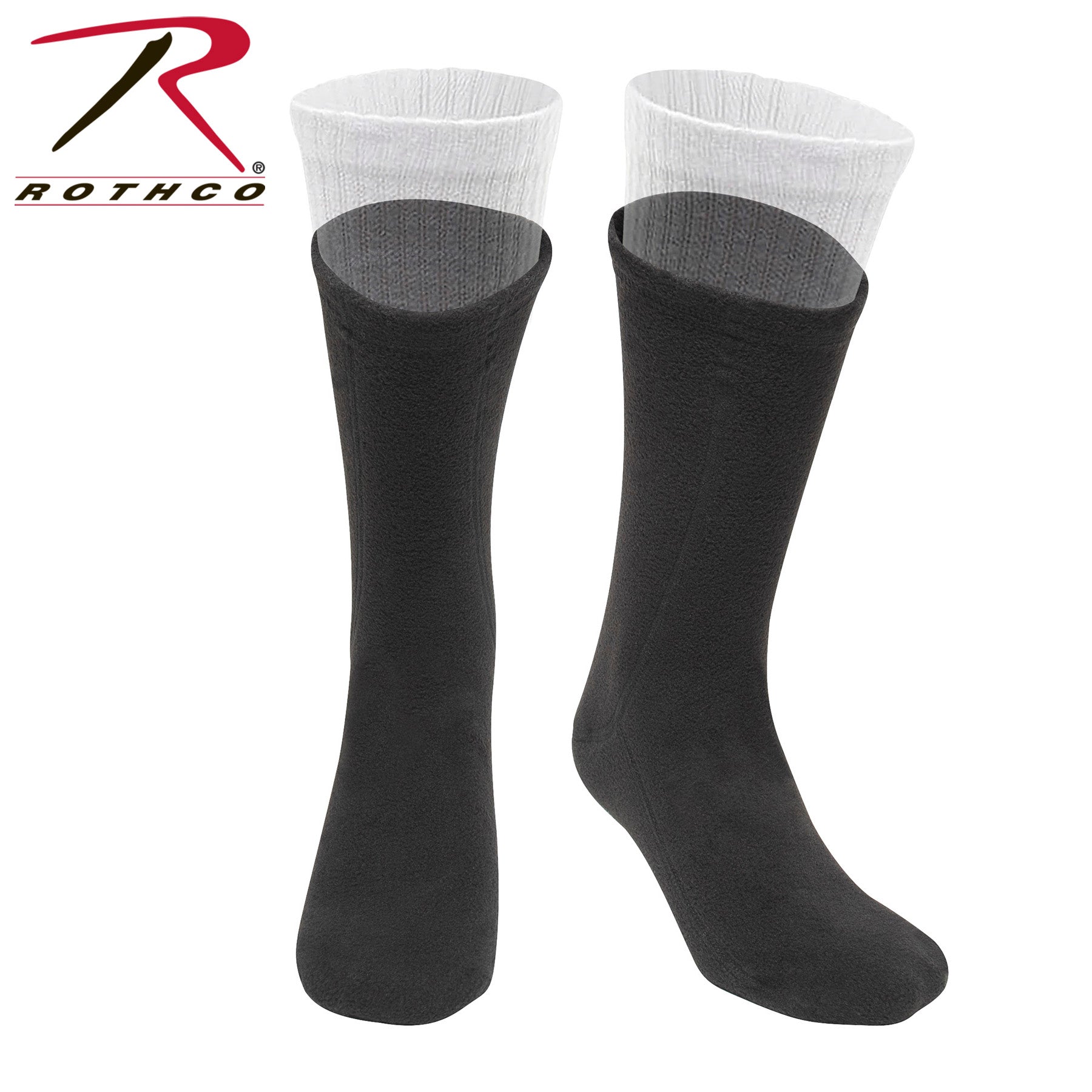 Rothco Polar Fleece Boot Liners Black Size XL – Insulated Footwear Layer for Outdoor Activities