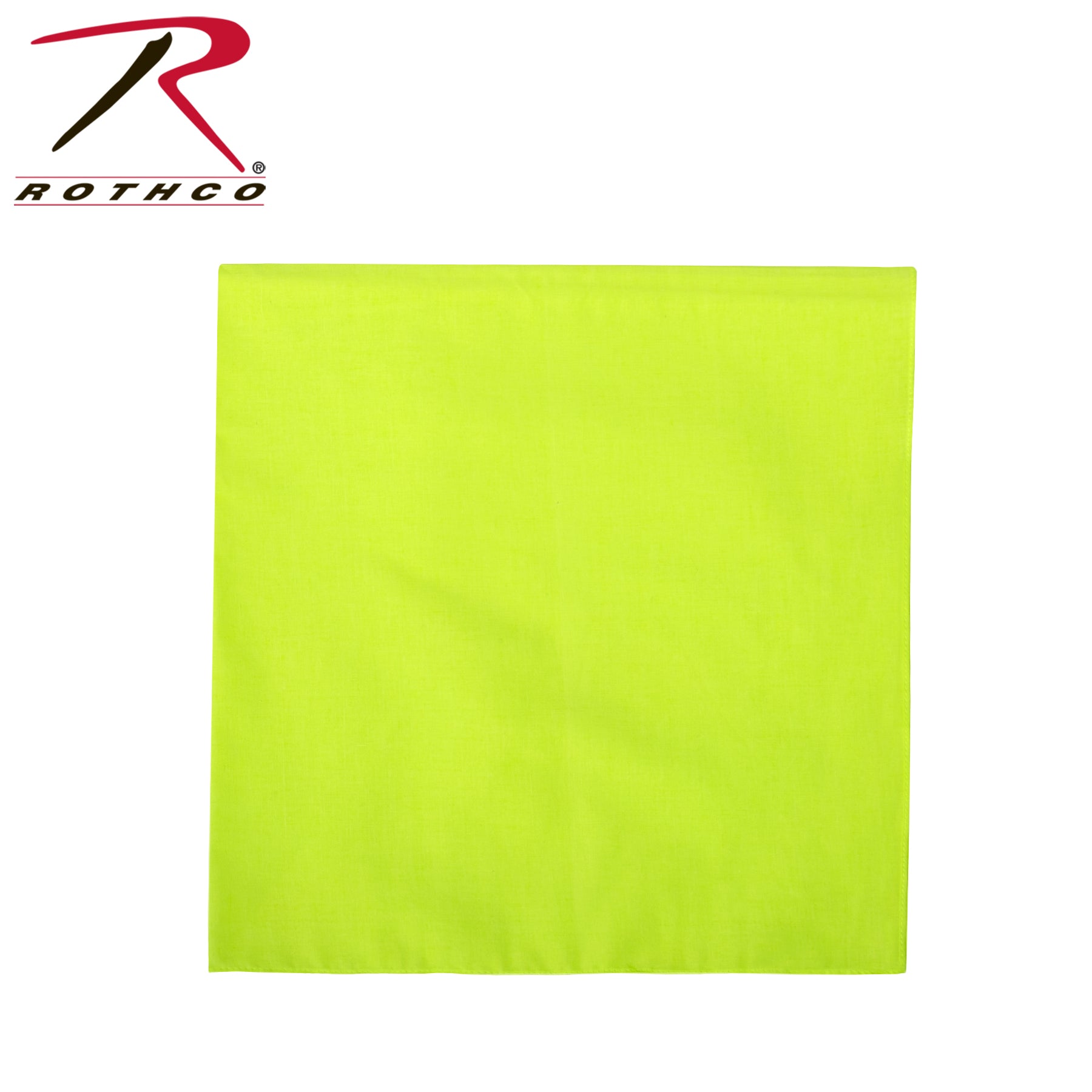 Rothco Solid Large Bandana in Safety Green - 27 x 27 Inches, 100% Cotton