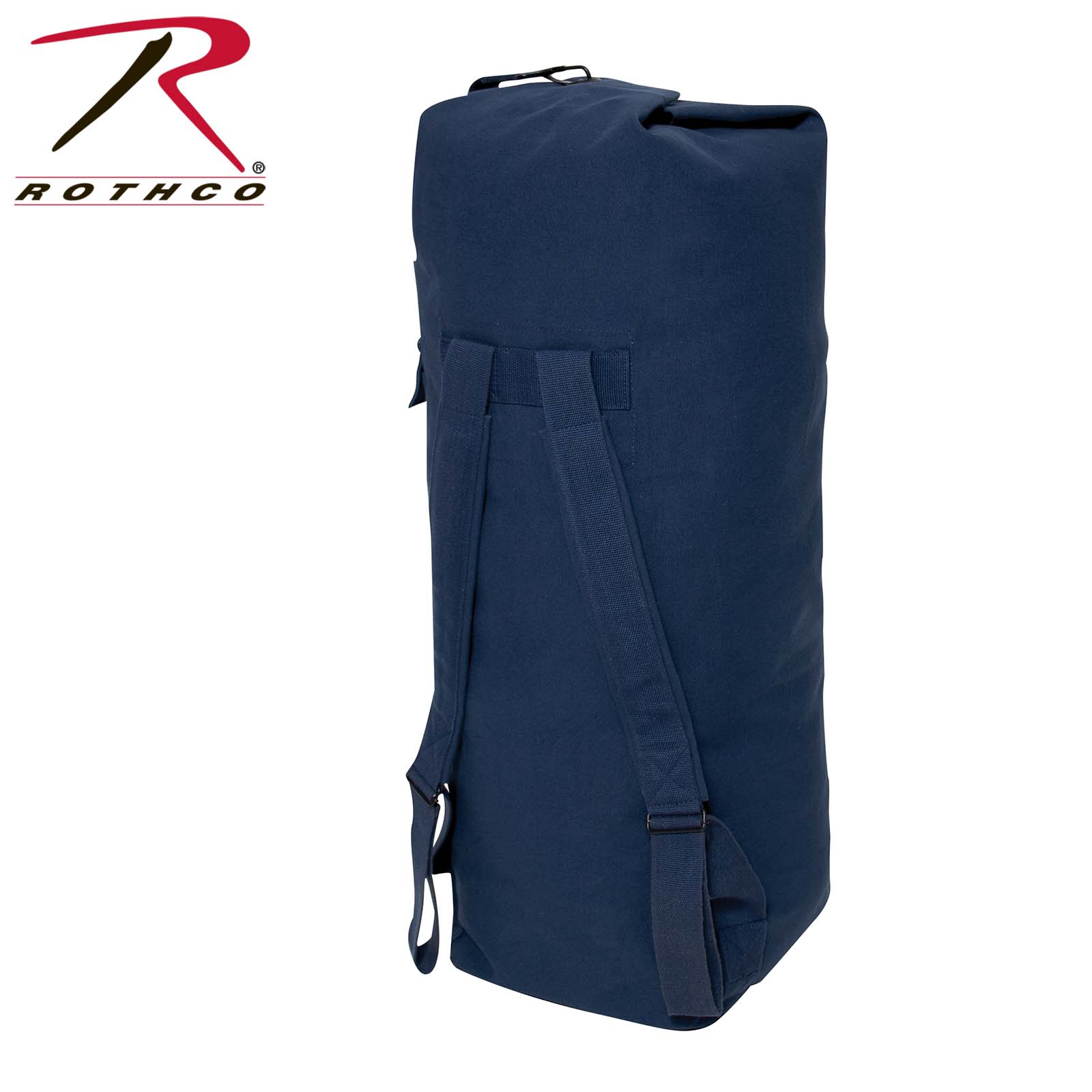 Rothco G.I. Style Canvas Double Strap Duffle Bag Navy Blue with 89.6L Capacity