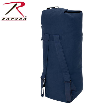 Rothco G.I. Style Canvas Double Strap Duffle Bag Navy Blue with 89.6L Capacity