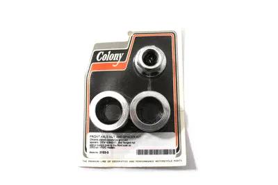 Colony Chrome Front Axle Nut and Spacer Kit for Harley Davidson VRSC Models by Colony