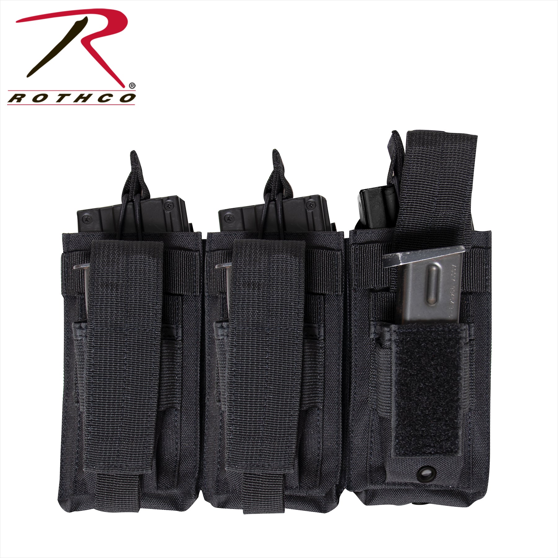 Rothco MOLLE Triple Kangaroo Rifle and Pistol Mag Pouch in Black – Model 41008