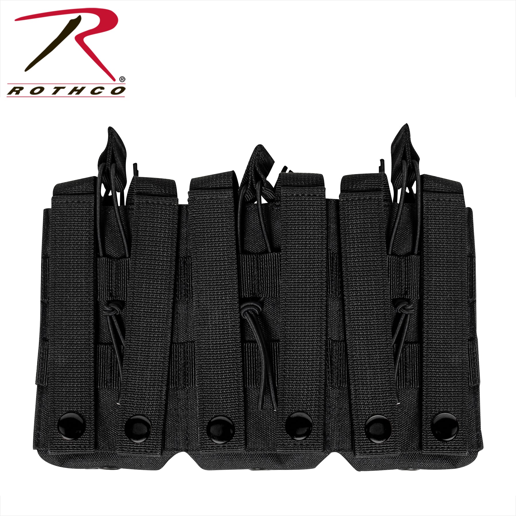 Rothco MOLLE Open Top Six Rifle Mag Pouch Black - Versatile Ammo Storage for Tactical Gear