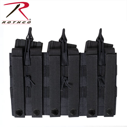 Rothco MOLLE Triple Kangaroo Rifle and Pistol Mag Pouch in Black – Model 41008