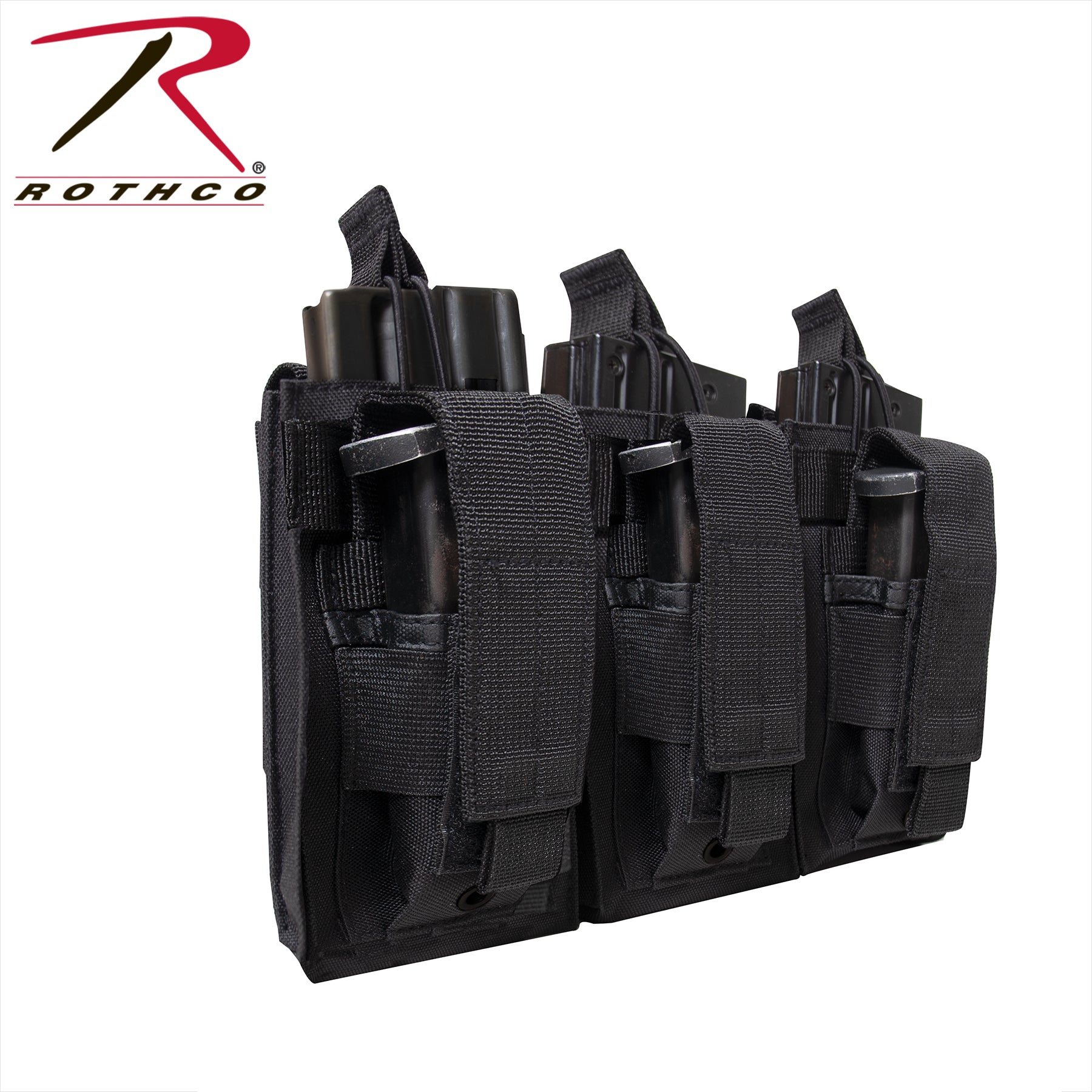 Rothco MOLLE Triple Kangaroo Rifle and Pistol Mag Pouch in Black – Model 41008
