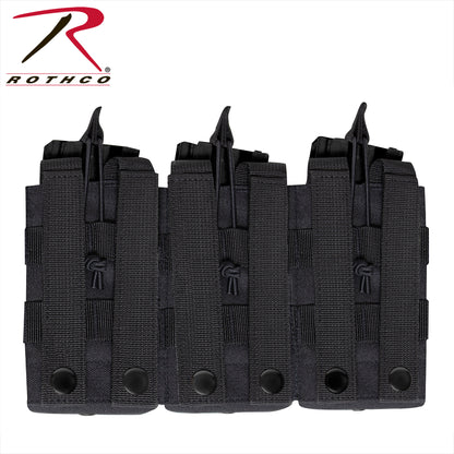 Rothco MOLLE Open Top Six Rifle Mag Pouch Black - Versatile Ammo Storage for Tactical Gear